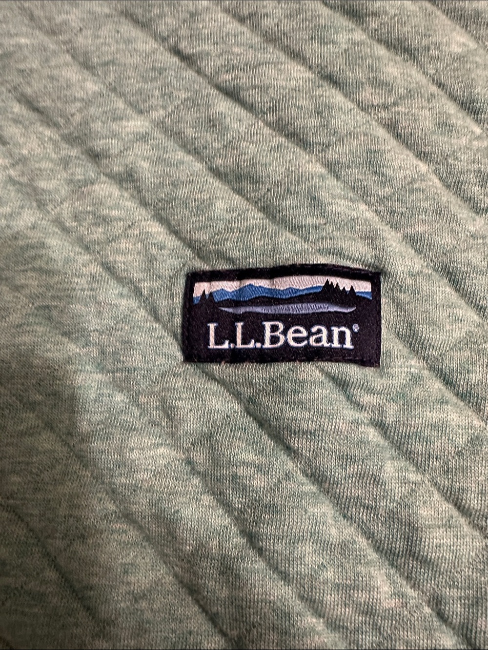 L.L. Bean Quilted Crewneck Pullover Sweater in Light Blue - Picture 2 of 7